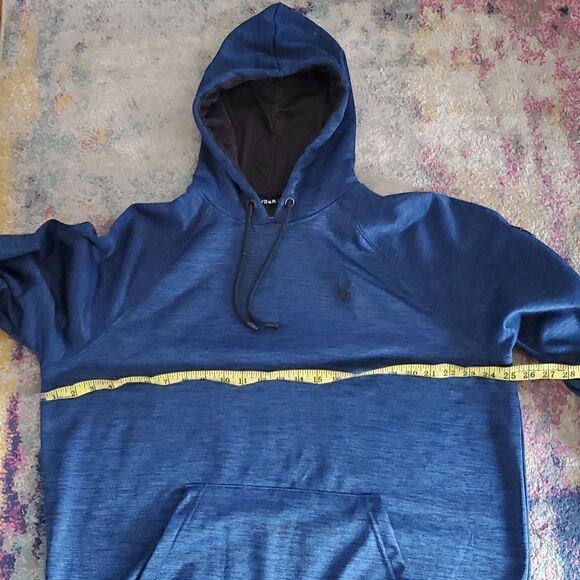 Spyder Hoodie in Navy Blue with Sleeve Pocket Size L - Picture 8 of 9